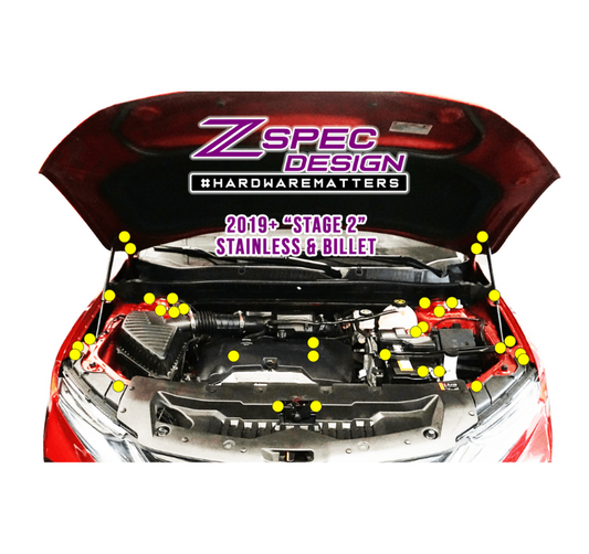 ZSPEC Stage-2 Dress Up Bolts® Fastener Kit for '19+ Chevy Blazer C1, Stainless & Billet - Howling Moto