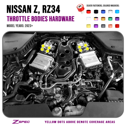 ZSPEC Throttle Bodies Fastener Kit for '23+ Nissan Z RZ34, Stainless & Billet - Howling Moto