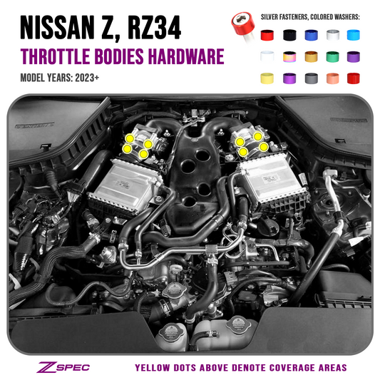 ZSPEC Throttle Bodies Fastener Kit for '23+ Nissan Z RZ34, Stainless & Billet - Howling Moto