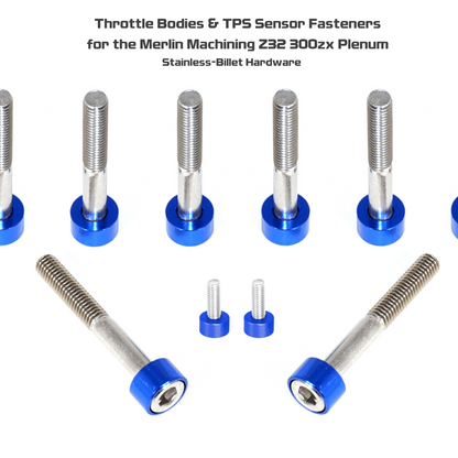 ZSPEC Throttle Bodies & TPS Sensor Fastener Kit for Merlin Machining Z32 300zx Plenum, Stainless & Billet - Howling Moto