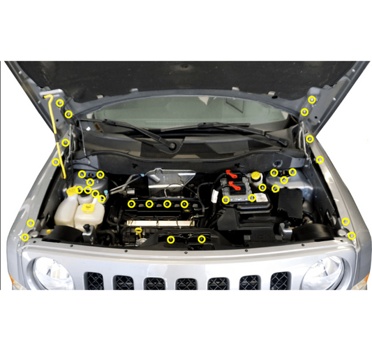 ZSPEC Stage-2 Dress Up Bolts® Fastener Kit for Jeep Patriot & Compass, Stainless & Billet - Howling Moto