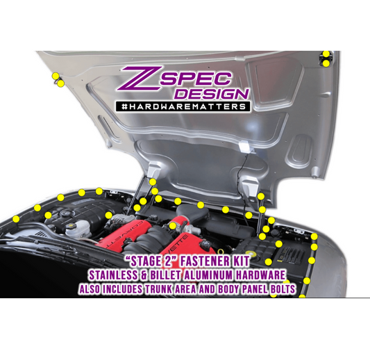 ZSPEC Stage-2 Dress Up Bolts® Fastener Kit, '97-04 C5 Corvette 5.7L LS6, Stainless & Billet - Howling Moto