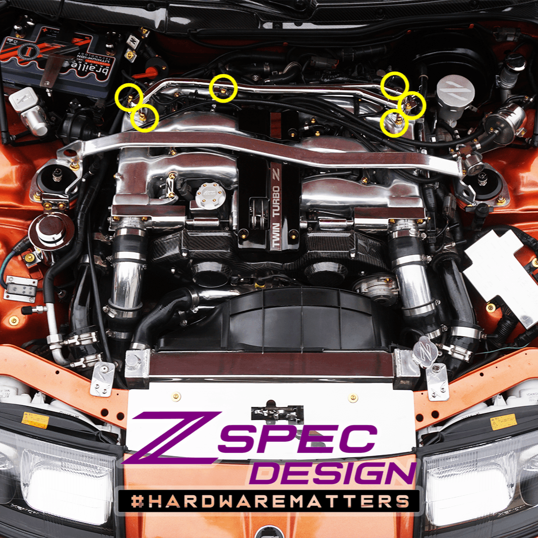 ZSPEC Balance Tube Fastener Kit for '90-96 Nissan 300zx Z32, Titanium Hardware - Howling Moto