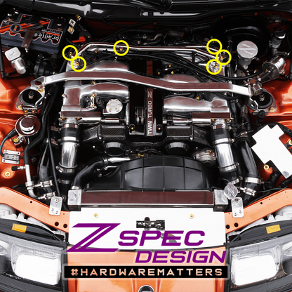 ZSPEC Balance Tube Fastener Kit for '90-96 Nissan 300zx Z32, Titanium Hardware - Howling Moto