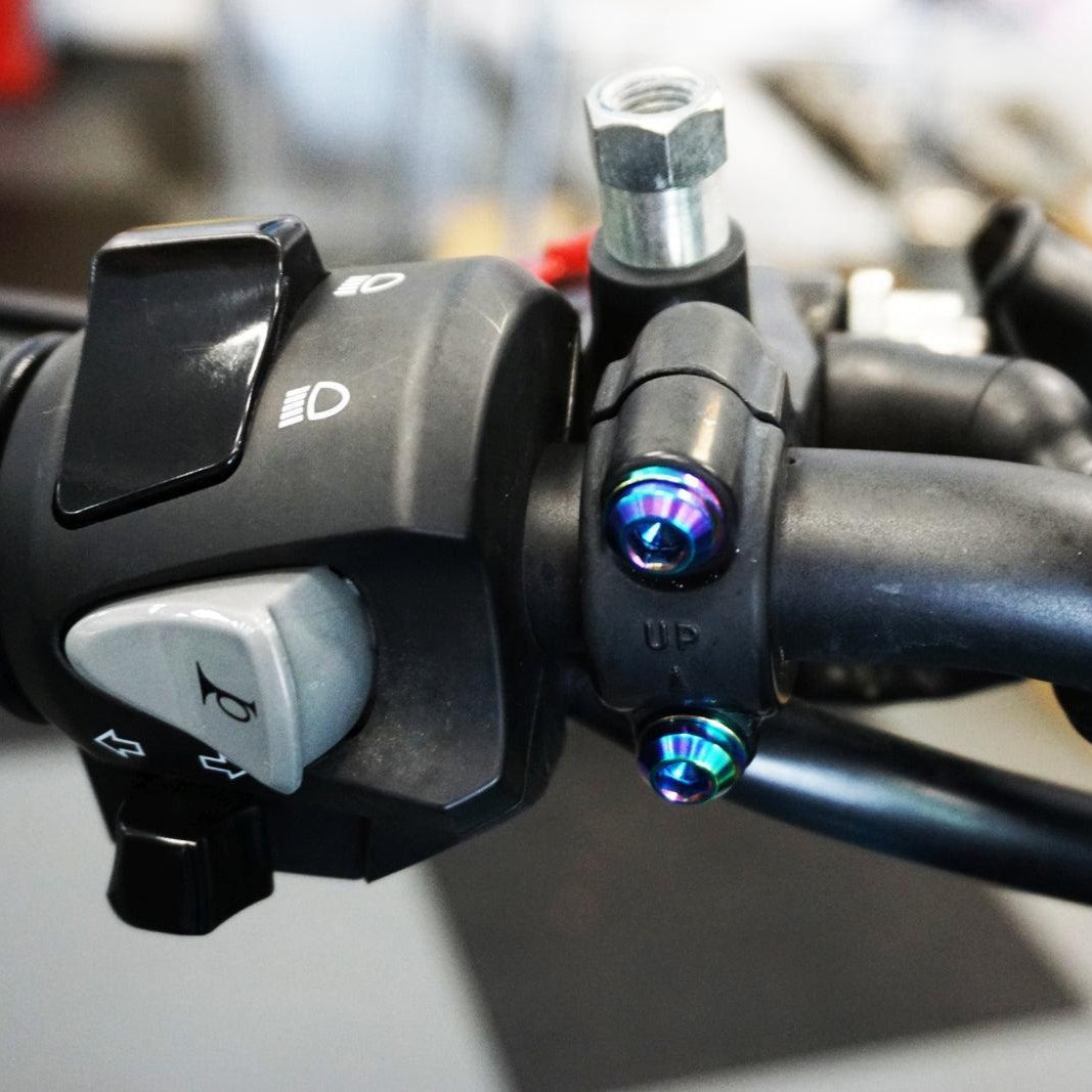 ZSPEC "Brake-Handle Brackets" Fastener Kit for the Honda Grom, Grade-5 Titanium - Howling Moto