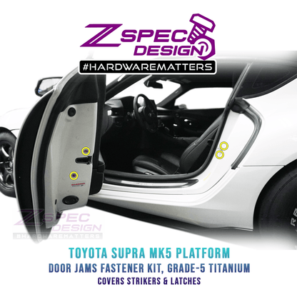 ZSPEC Dress Up Bolts® Fastener Kit, Door Jams Area for Toyota Supra MK5, Titanium - Howling Moto