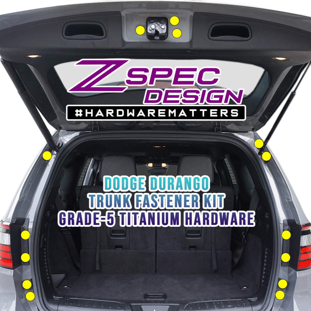 ZSPEC Dress Up Bolts® Hatch/Trunk-Area Fastener Kit for '11-23 Dodge Durango, Titanium - Howling Moto
