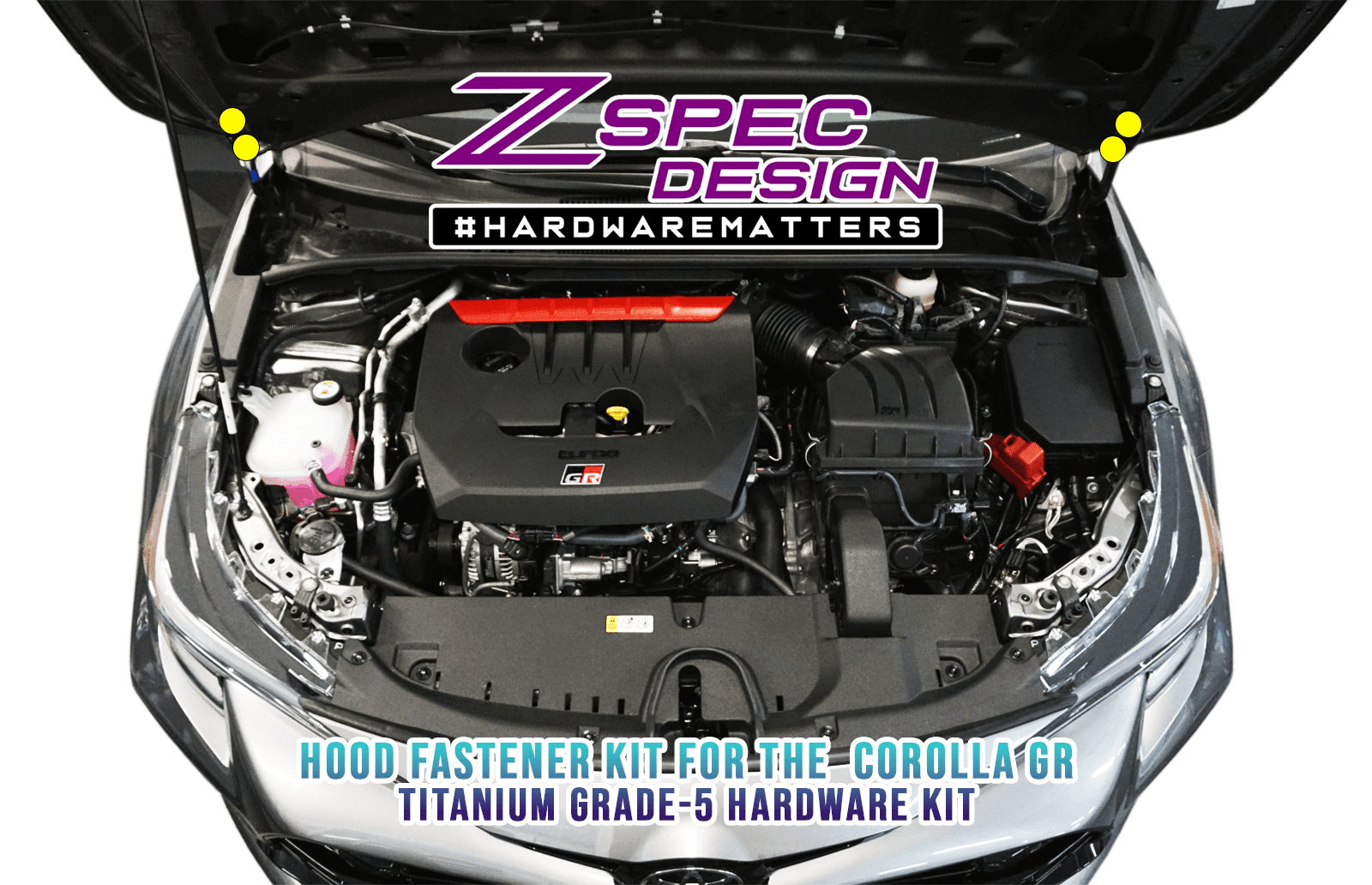 ZSPEC Hood Fastener Kit for the GR Corolla, Titanium - Howling Moto