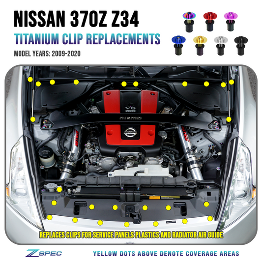 ZSPEC Plastic-Clips Replacement Kit for '09-20 Nissan 370z Z34, Grade-5 Titanium - Howling Moto