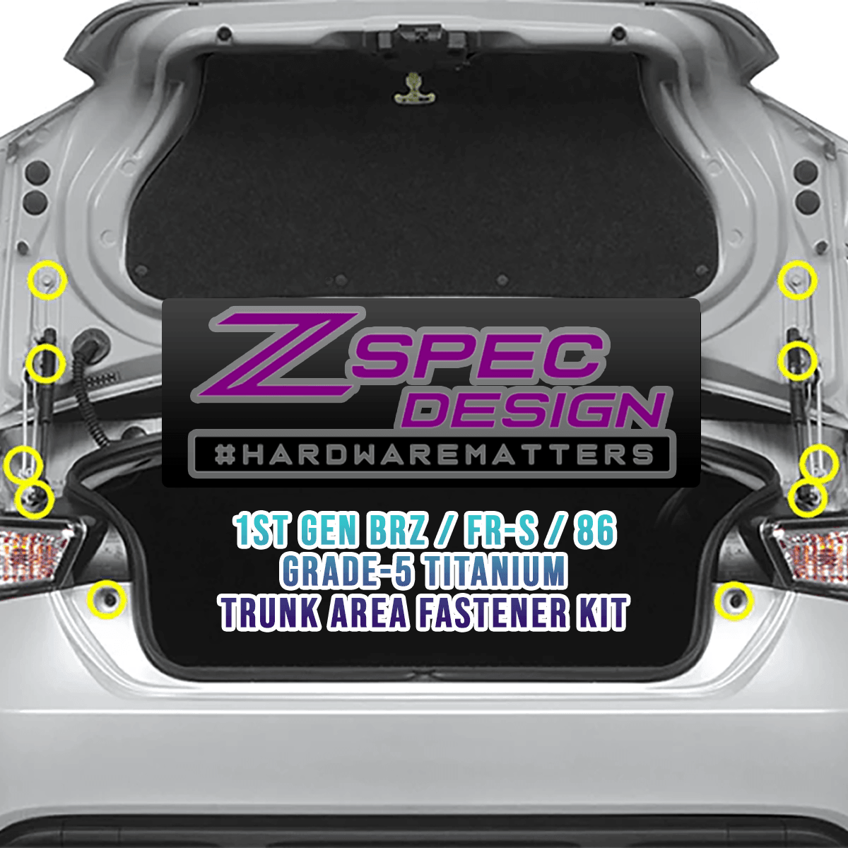 ZSPEC Stage-3 Dress Up Bolts® Fastener Kit for Scion FRS, Subaru BRZ, Toyota 86 '13-21, Titanium - Howling Moto