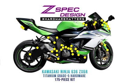 ZSPEC Titanium Dress Up Bolts® Fastener Kit for the Kawasaki Ninja 636 ZX6R - Howling Moto
