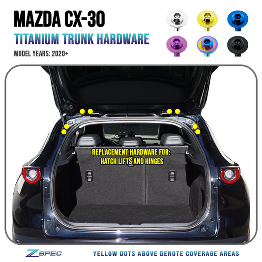 ZSPEC Trunk-Area Fastener Kit for the 2020+ Mazda CX-30, Titanium - Howling Moto
