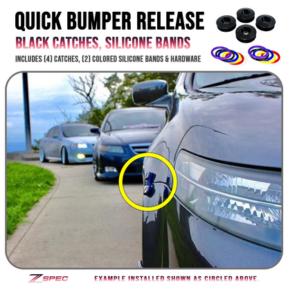 ZSPEC Quick Release Bumper Fastener Kit w/BLACK Catches & Colored Bands - Howling Moto