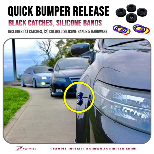 ZSPEC Quick Release Bumper Fastener Kit w/BLACK Catches & Colored Bands - Howling Moto