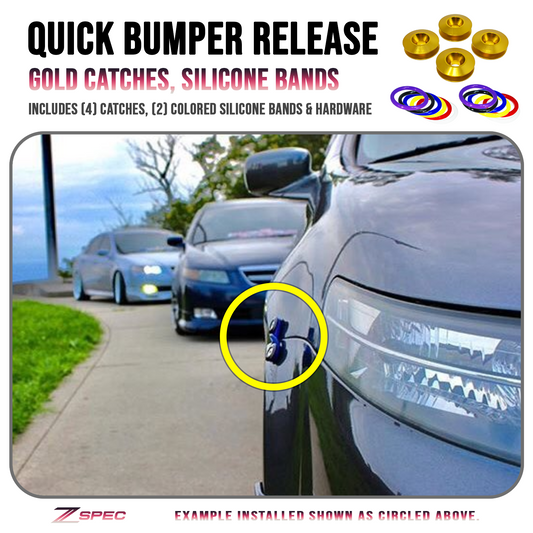 ZSPEC Quick Release Bumper Fastener Kit w/GOLD Catches & Colored Bands - Howling Moto