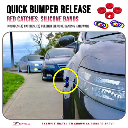 ZSPEC Quick Release Bumper Fastener Kit w/RED Catches & Colored Bands - Howling Moto