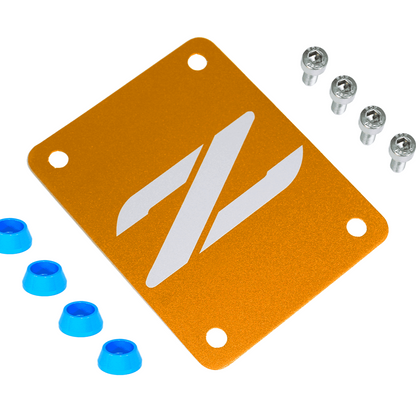 ZSPEC Orange-Gold PTU Holes Cover Plate for Z32 300zx, Billet, w/ Hardware - Howling Moto