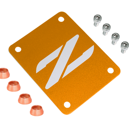ZSPEC Orange-Gold PTU Holes Cover Plate for Z32 300zx, Billet, w/ Hardware - Howling Moto