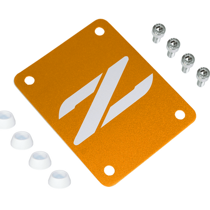 ZSPEC Orange-Gold PTU Holes Cover Plate for Z32 300zx, Billet, w/ Hardware - Howling Moto