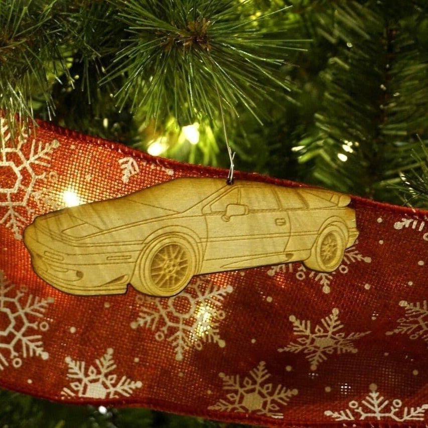 ZSPEC Laser-Engraved Birch Ornament, Style: Lotus Esprit, ~5-inch Wide - Howling Moto
