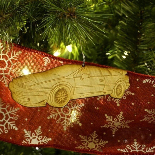 ZSPEC Laser-Engraved Birch Ornament, Style: Lotus Esprit, ~5-inch Wide - Howling Moto