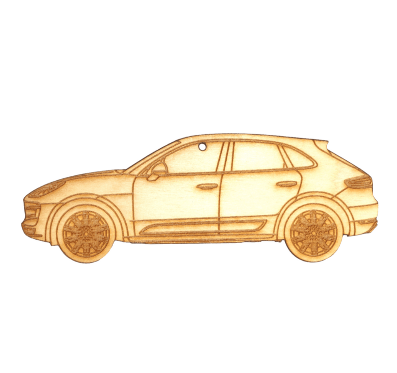 ZSPEC Laser-Engraved Birch Ornament, Style: Porsche Cayenne S, ~5-inch Wide - Howling Moto