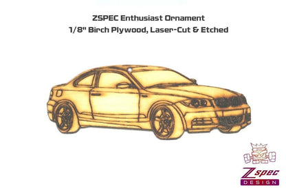 ZSPEC Laser-Engraved Wood Ornament, Style: BMW 1-Series, Birch, ~5" - Howling Moto