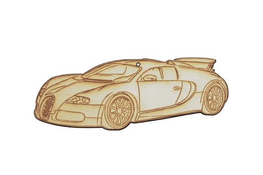 ZSPEC Laser-Engraved Wood Ornament, Style: Bugatti Veyron - Howling Moto