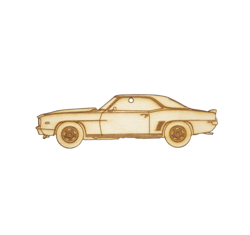 ZSPEC Laser-Engraved Wood Ornament, Style: Classic Camaro, Birch, ~5-inches Wide - Howling Moto
