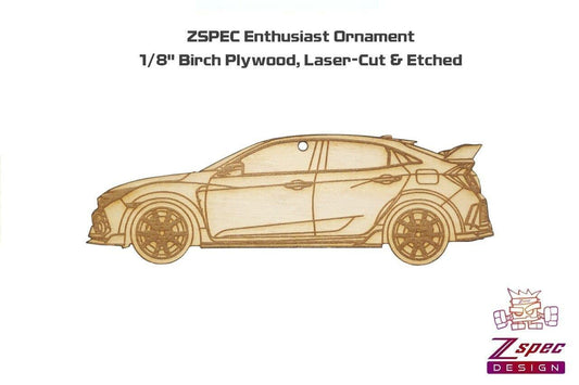 ZSPEC Laser-Engraved Wood Ornament, Style: Honda Civic FK8 Type R, Birch - Howling Moto