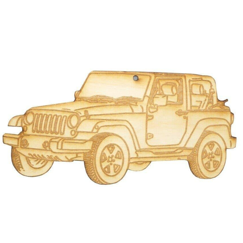 ZSPEC Laser-Engraved Wood Ornament, Style: Jeep Wrangler, ~5" - Howling Moto