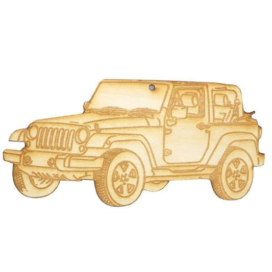ZSPEC Laser-Engraved Wood Ornament, Style: Jeep Wrangler, ~5" - Howling Moto