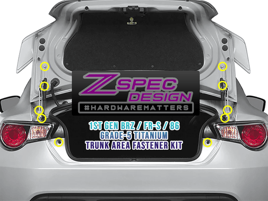 ZSPEC Trunk Dress Up Bolts® Kit for '13-21 Scion FRS, Subaru BRZ, Toyota 86, Titanium - Howling Moto