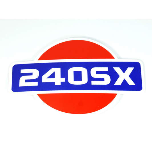 White Vinyl 240SX Nissan '90s-Style Sticker Decal, 4" x 2.8" - Howling Moto