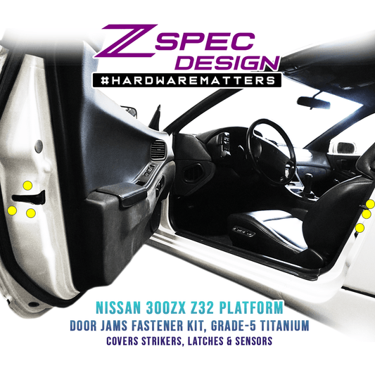 ZSPEC Dress Up Bolts® Fastener Kit, Door Jams Area for Nissan Z32 300zx, Titanium - Howling Moto