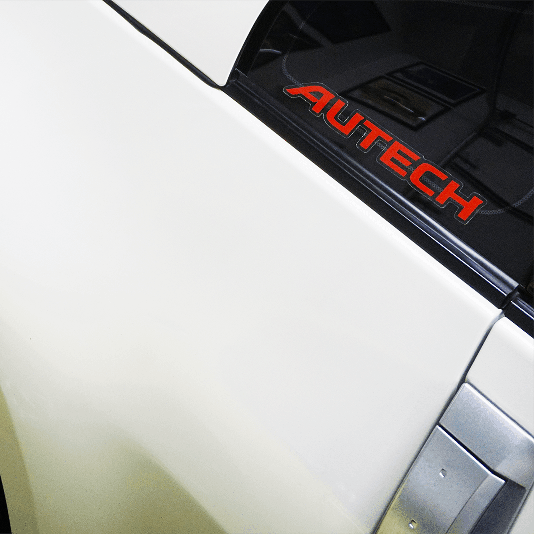 Clear-Vinyl Printed Autech Sticker Decal, 1" x 7.7" - Howling Moto