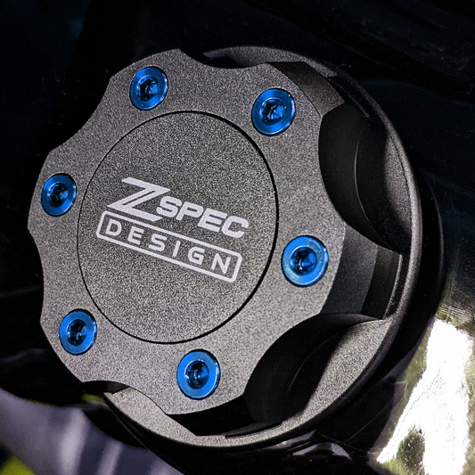 ZSPEC Billet Oil Filler Cap for Nissan/Infiniti/Datsun, Black Cap w/ Titanium Accent - Howling Moto