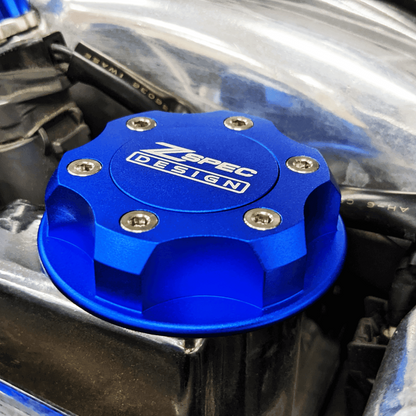 ZSPEC Billet Oil Filler Cap for Nissan/Infiniti/Datsun, Blue Cap w/ Titanium Accents - Howling Moto
