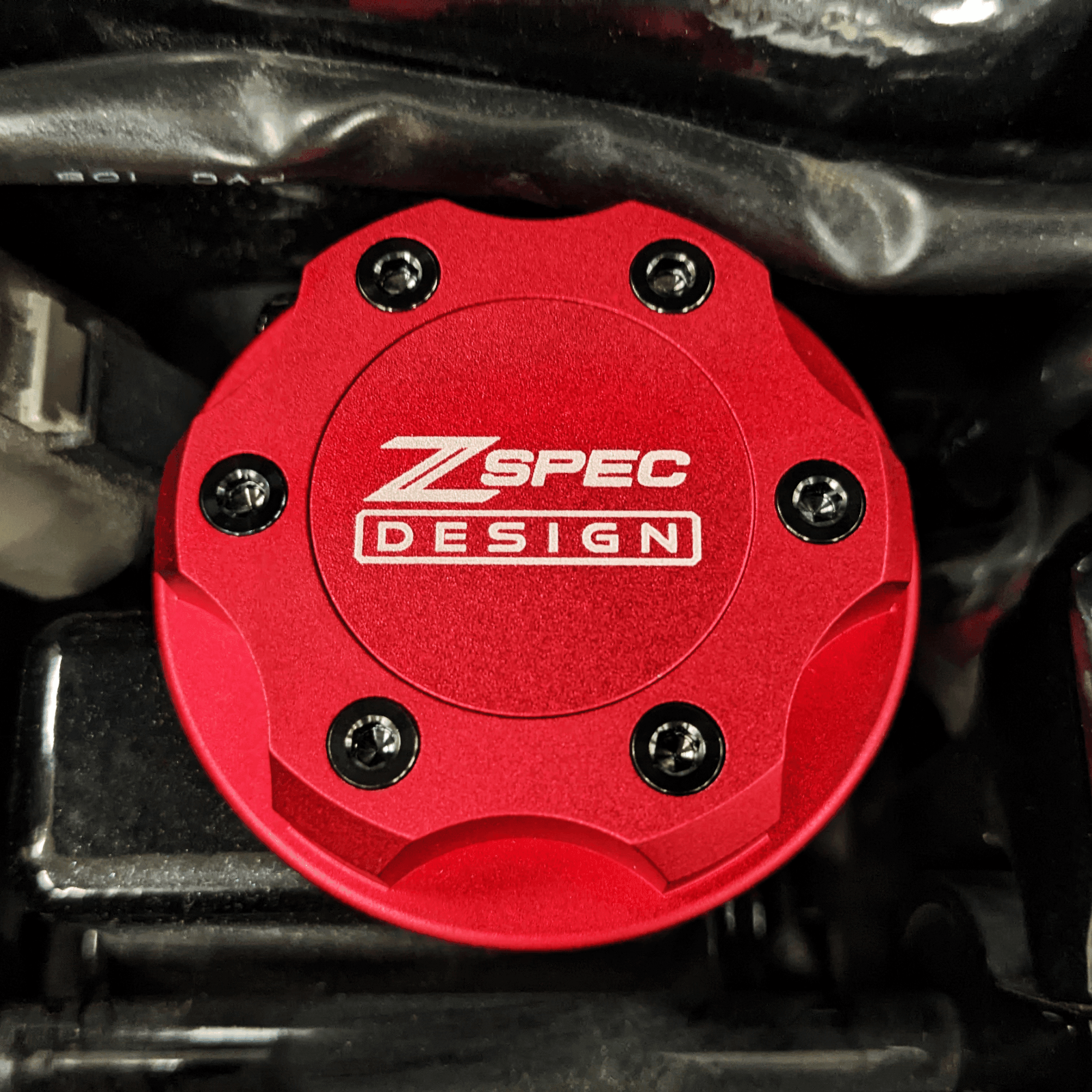 ZSPEC Billet Oil Filler Cap for Nissan/Infiniti/Datsun, Red Cap w/ Titanium Accents - Howling Moto