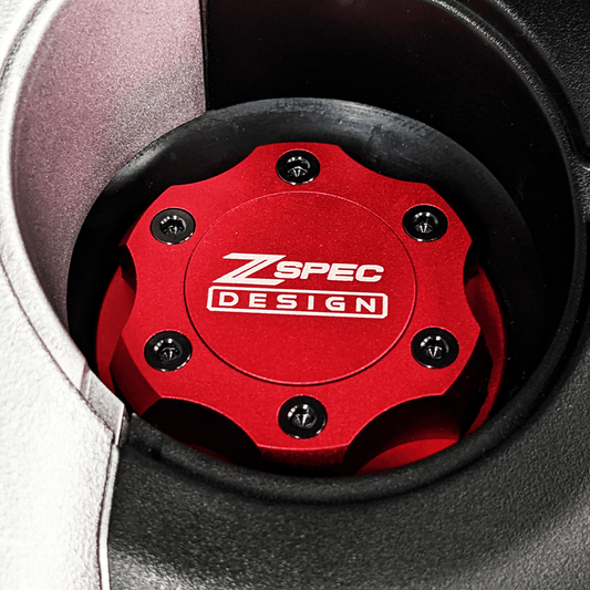 ZSPEC Billet Oil Filler Cap for Nissan/Infiniti/Datsun, Red Cap w/ Titanium Accents - Howling Moto