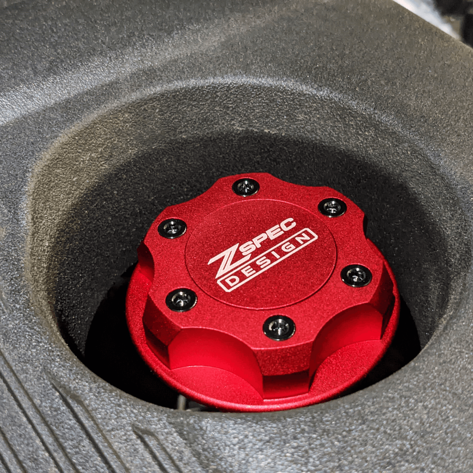 ZSPEC Billet Oil Filler Cap for Nissan/Infiniti/Datsun, Red Cap w/ Titanium Accents - Howling Moto