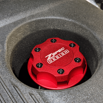 ZSPEC Billet Oil Filler Cap for Nissan/Infiniti/Datsun, Red Cap w/ Titanium Accents - Howling Moto