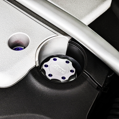 ZSPEC Billet Oil Filler Cap for Nissan/Infiniti/Datsun, Silver Cap w/ Titanium Accents - Howling Moto