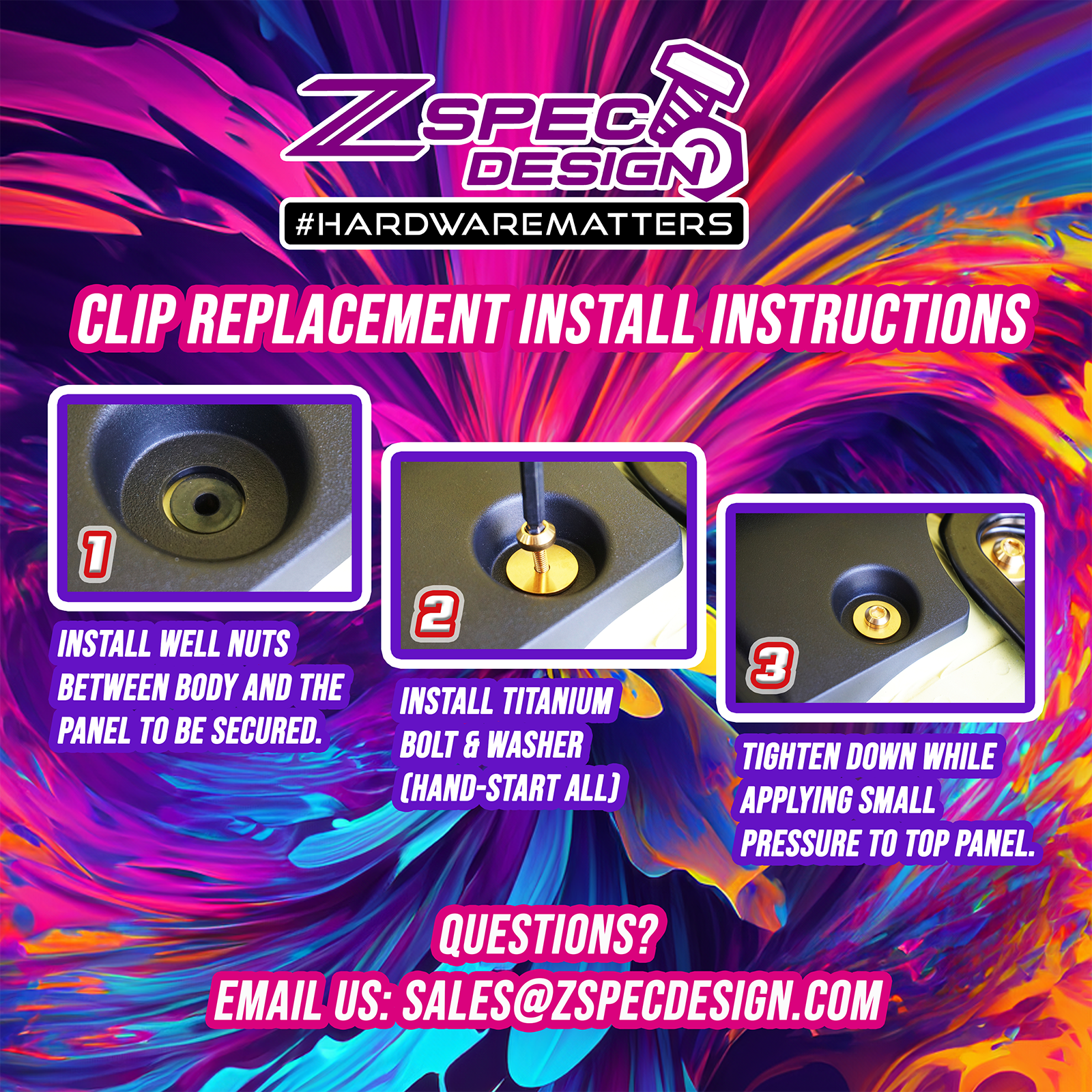 ZSPEC Plastic Clips "Replacement Fastener Kit for the GR Corolla, Titanium - Howling Moto