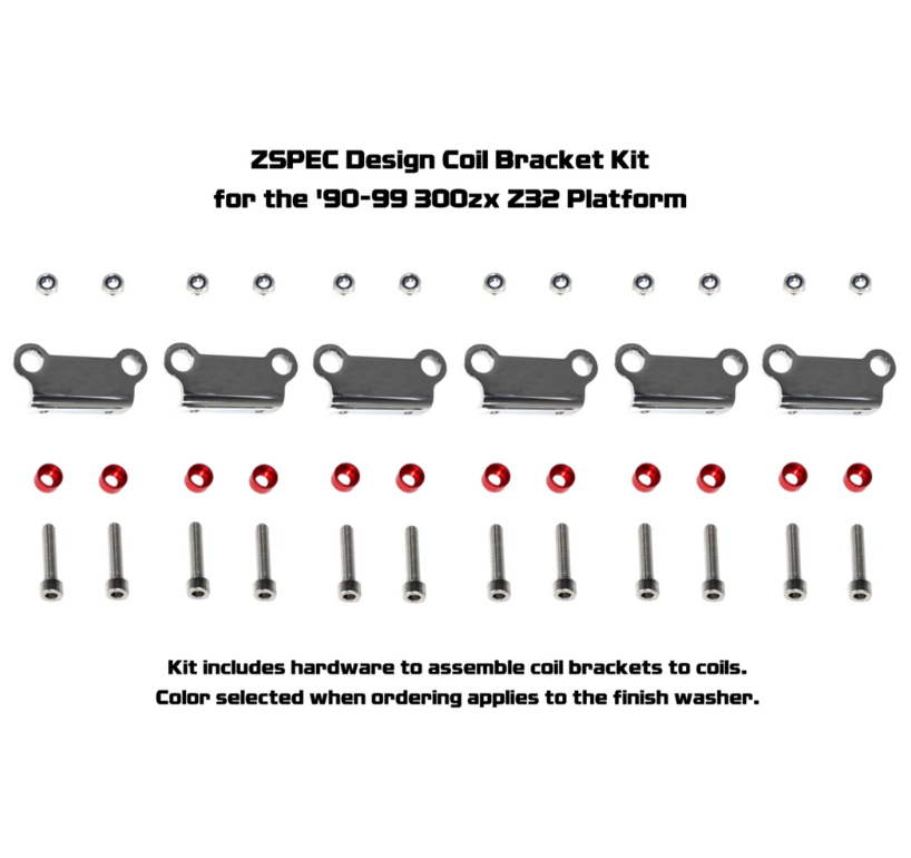 ZSPEC Polished Stainless Coil Brackets Kit (no Z), 90-99 Nissan Z32 300zx - Howling Moto