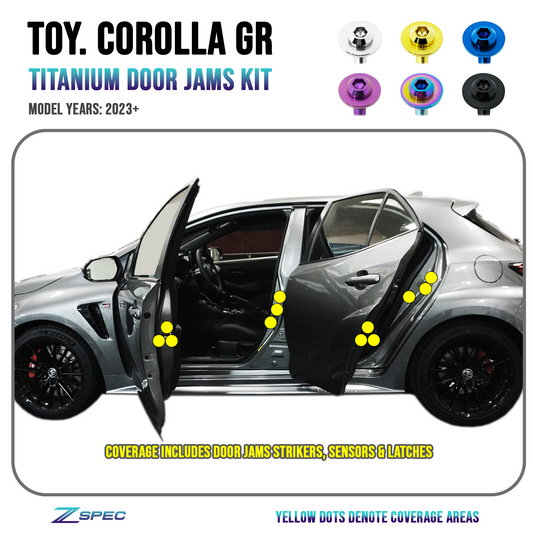 ZSPEC Door Jams Fastener Kit for the GR Corolla, Strikers/Latches/Switches, Titanium - Howling Moto