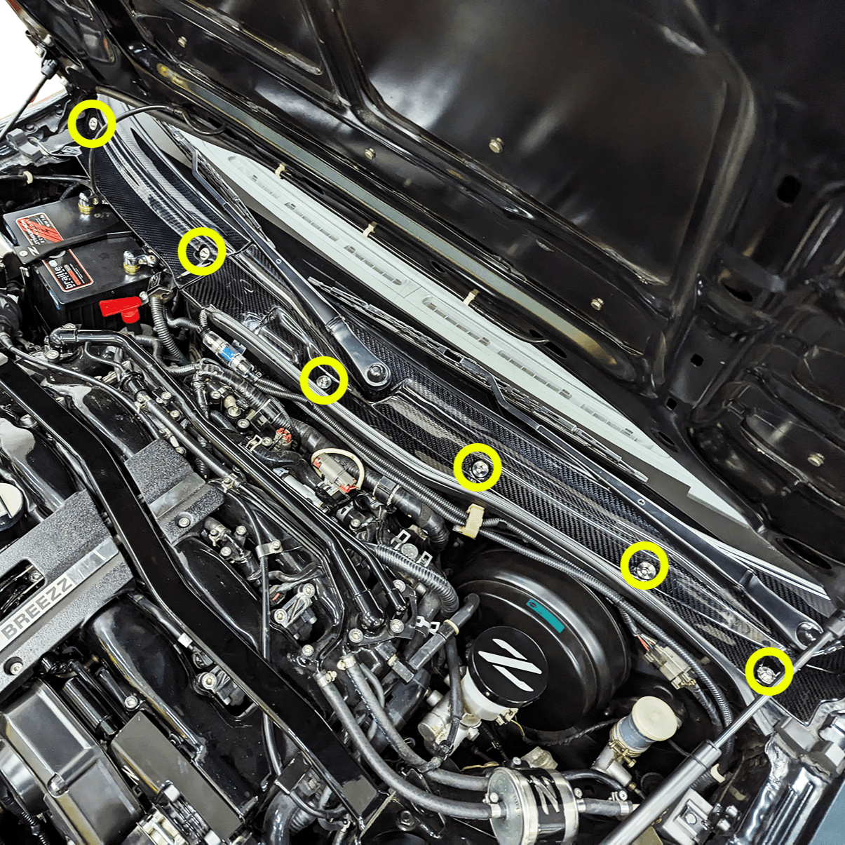 ZSPEC "Round Cowl-Clips" Replacement Solution for Z32 300zx, Titanium Fastener Kit w/ Well Nuts - Howling Moto