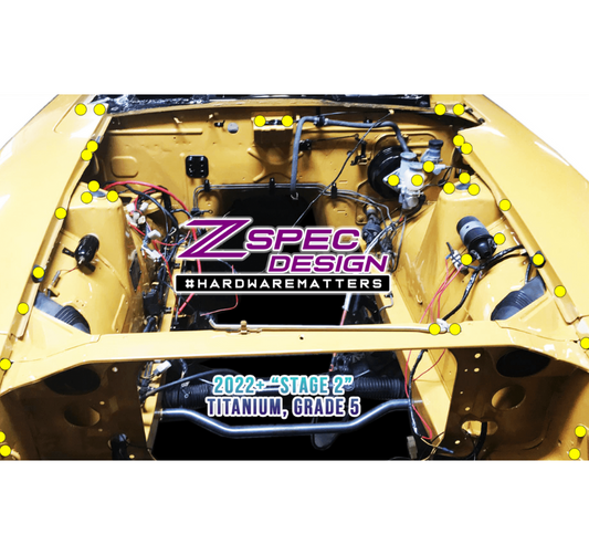 ZSPEC Stage-2 Dress Up Bolts® Fastener Kit for '70-78 Datsun 240z/260z/280z, Titanium - Howling Moto
