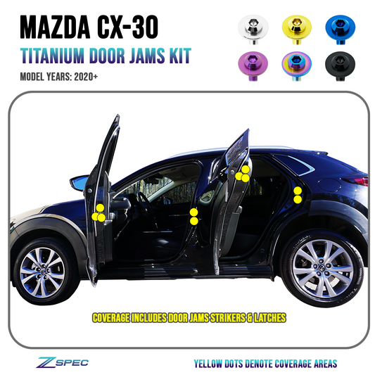 ZSPEC Door Jams Fastener Kit for the '20-24 Mazda CX-30, Titanium - Howling Moto