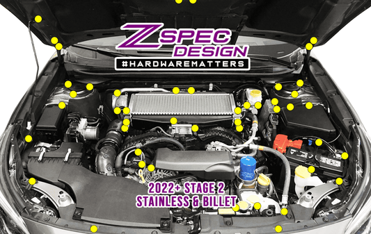ZSPEC Stage-2 Dress Up Bolts® Fastener Kit for '22+ Subaru WRX & Legacy, Stainless & Billet - Howling Moto